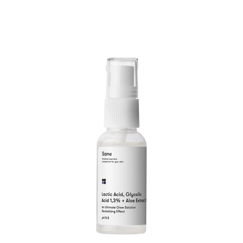 Sane - Lactic Acid, Glycolic Acid 1,3% + Aloe Extract 3% - Serum do Twarzy z Kwasem Mlekowym i Glikolowym - 30ml