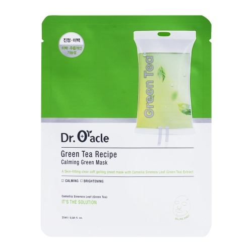 Dr.Oracle - GreenTea Recipe Calming Green Mask - Kojąca Maska z Zieloną Herbatą - 1szt/25ml