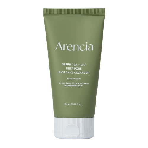 Arencia - Green Tea + LHA Deep Pore RIice Cake Cleanser - Produkt do Mycia Twarzy z Zieloną Herbatą - 150ml