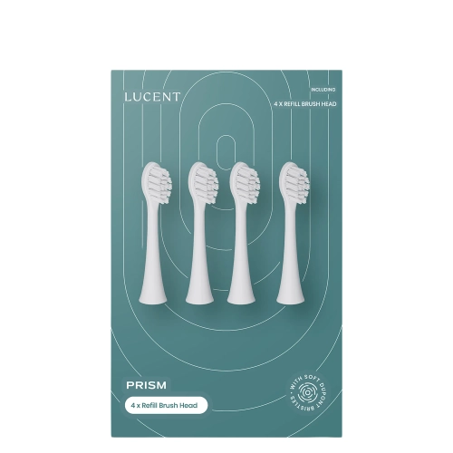Lucent - Prism Toothbrush Heads - Wymienne Końcówki do Szczoteczki - White - 4szt