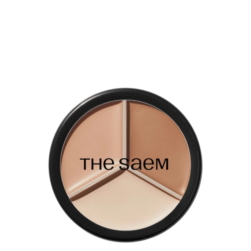 The Saem - Cover Perfection Triple Pot Concealer - Potrójny Korektor w Palecie - 02 Contour Beige - 13.5g