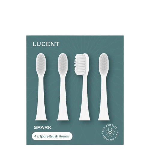 Lucent - Spark Sonic Toothbrush Heads - Wymienne Końcówki do Szczoteczki Sonicznej - White - 4szt