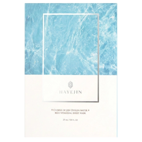 Hayejin - Cuddle of Jeju Oxygen Water Blue Vitalizing Sheet Mask - Rewitalizująca Maska do Twarzy w Płachcie - 1szt/25ml