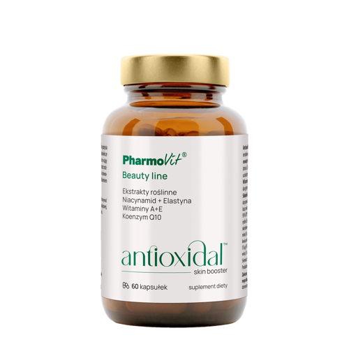 Pharmovit - Antioxidal Skin Booster - Suplement Diety Ochrona przed Stresem Antyoksydacyjnym - Kapsułki - 60szt OUTLET