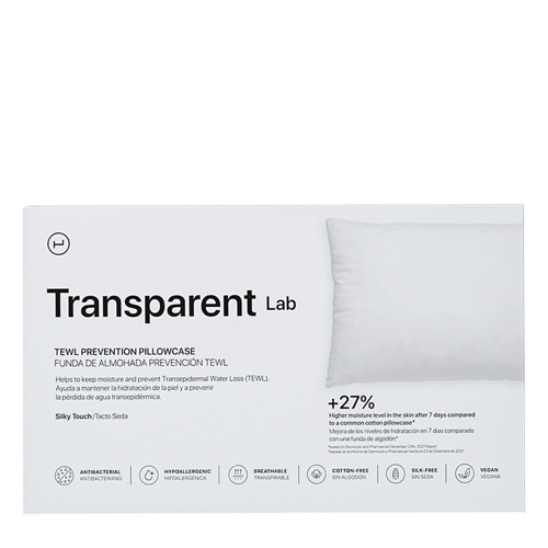 Transparent Lab - Poszewka na Poduszkę o Działaniu Nawilżającym i Przeciwstarzeniowym - 50x75cm - 1szt