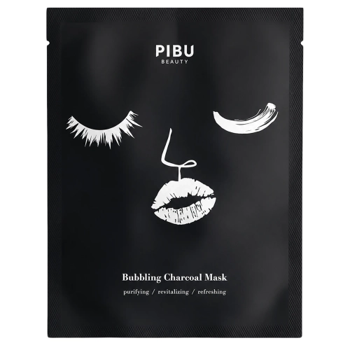 PIBU Beauty - Bubbling Charcoal Mask - Oczyszczająca Maska w Płachcie do Twarzy - 27ml