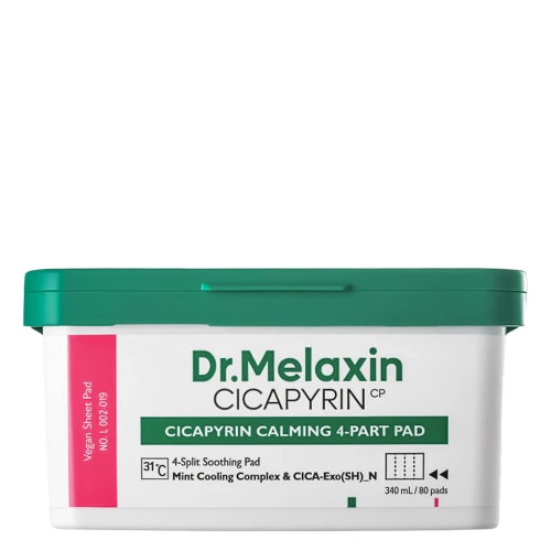 Dr.Melaxin - Cicapyrin Calming 4-Part Pad - Kojące Płatki do Twarzy z Kompleksem Chłodzącym -  80szt.