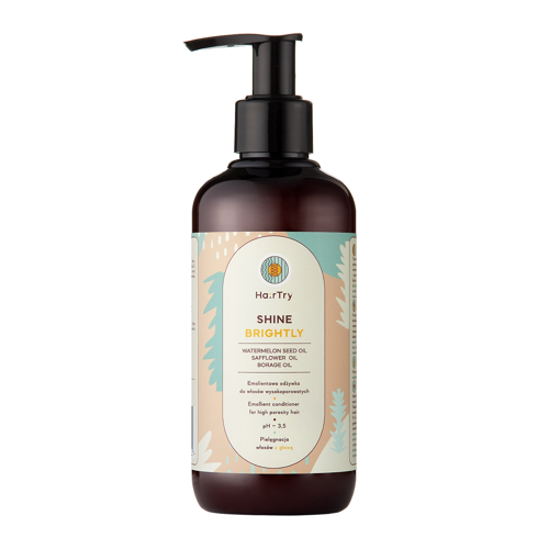 HairTry - Shine Brightly - Emolientowa Odżywka do Włosów Wysokoporowatych - 250ml - OUTLET