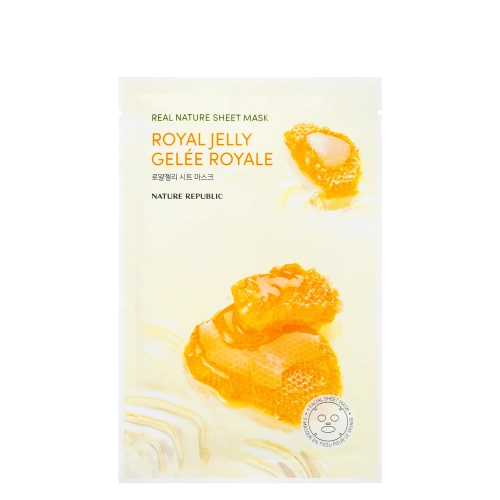 Nature Republic - Real Nature Royal Jelly Sheet Mask - Maska w Płachcie z Mleczkiem Pszczelim - 1szt/23ml