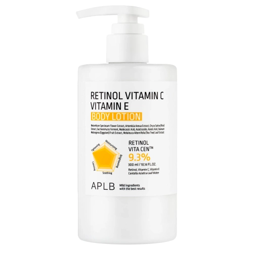 APLB - Retinol Vitamin C Vitamin E Body Lotion - Wygładzająco-Ujędrniający Balsam do Ciała z Retinolem i Witaminami C i E - 300ml
