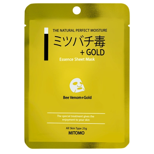 Mitomo - Bee Venom + Gold Essence Mask - Maska ze Złotem i Jadem Pszczelim - 1szt/25g