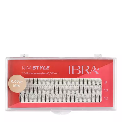 Ibra Makeup - Kępki Rzęs Kim Style C 0,07 - MIX - 60szt