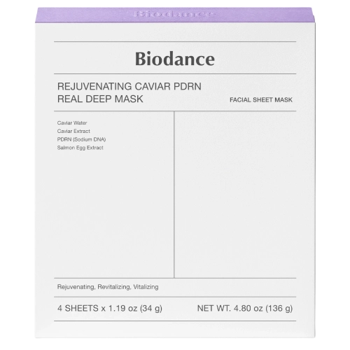 Biodance - Rejuvenating Caviar PDRN Real Deep Mask - Zestaw Kolagenowych Maseczek do Twarzy z PDRN - 4szt/34g