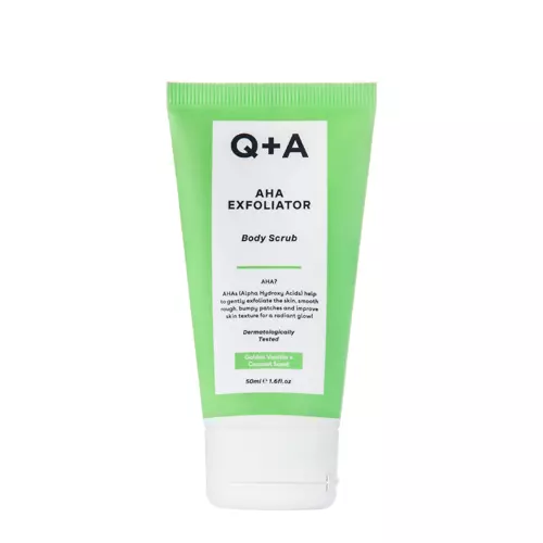 Q+A - AHA Exfoliator Body Scrub - Wygładzający Peeling do Ciała z Kwasami AHA - 50ml