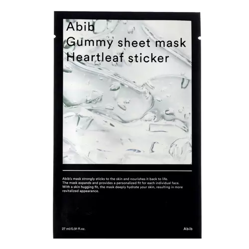 Abib - Gummy Sheet Mask Heartleaf Sticker - Nawilżająca Maska w Płachcie - 27ml