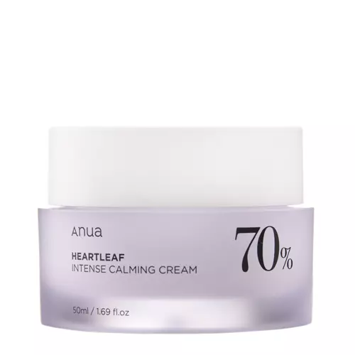 Anua - Heartleaf 70% Intense Calming Cream - Kojący Krem do Twarzy z Ekstrakem z Pstrolistki - 50ml