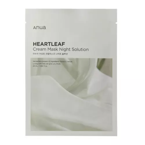 Anua - Heartleaf Cream Mask Night Solution - Kojąca Maska w Płachcie z Pstrolistką - 1szt/25ml