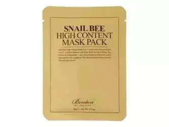 Benton - Snail Bee High Content Mask Pack - Bawełniana Maska ze Śluzem Ślimaka i Jadem Pszczelim - 20g