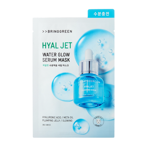 Bring Green - Hyal Jet Water Glow Serum Mask Sheet - Nawilżająca Maska w Płachcie - 1 szt/25g