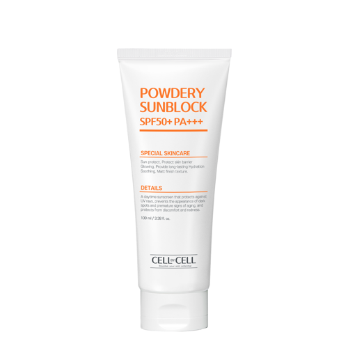 Cell by Cell - Powdery Sun Block Cream SPF50+ PA+++ - Krem Przeciwsłoneczny o Pudrowym Wykończeniu - 100ml