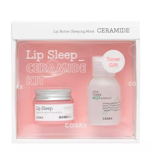 Cosrx - Lip Sleep Ceramide Kit - Zestaw: Ceramidowa Maska do Ust i Łagodzący Tonik ​​do Skóry Wrażliwej - 20g / 30ml