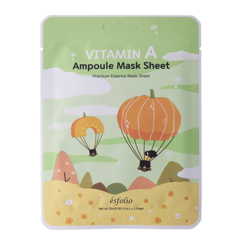 Esfolio - Vitamin A Ampoule Mask Sheet - Odświeżająca Maska w Płachcie z Ekstraktem z Dyni - 25ml