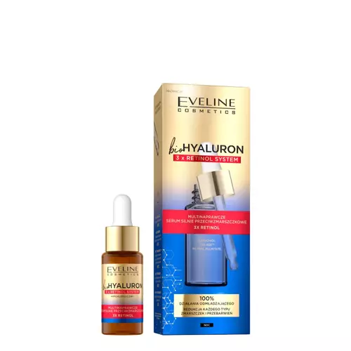 Eveline Cosmetics - BioHyaluron 3x Retinol System - Multinaprawcze Serum Silnie Przeciwzmarszczkowe - 18ml
