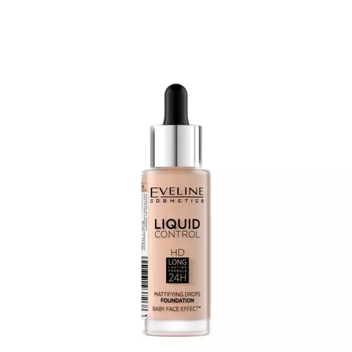 Eveline Cosmetics - Liquid Control HD Mattifying Drops Foundation - Podkład Matujący - 030 Sand Beige - 32ml