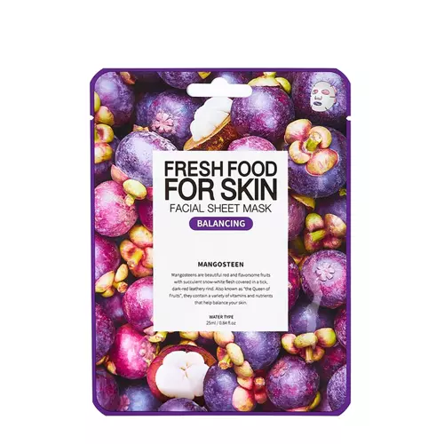 Farmskin - Fresh Food For Skin Facial Sheet Mask Mangosteen - Normalizująca Maska w Płachcie - 25ml