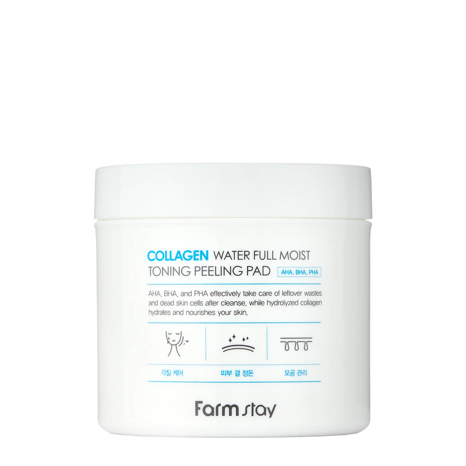 Farmstay - Collagen Water Full Moist Toning Peeling Pad - Tonizująco-Złuszczające Płatki do Twarzy z Kolagenem - 70szt/150ml