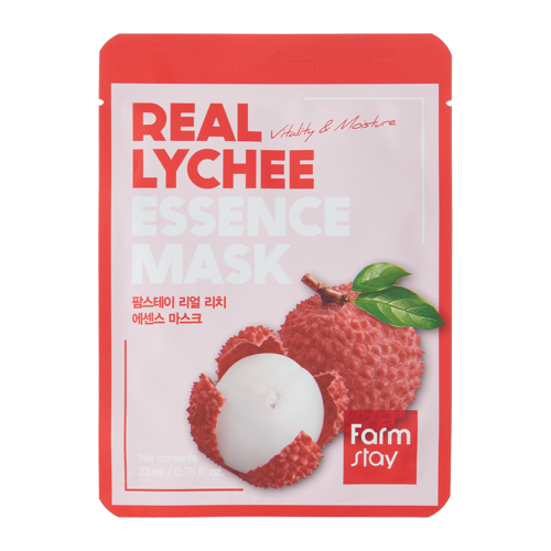 Farmstay - Real Lychee Essence Mask - Rewitalizująca Maska w Płachcie z Ekstraktem z Owoców Liczi - 23ml/1szt