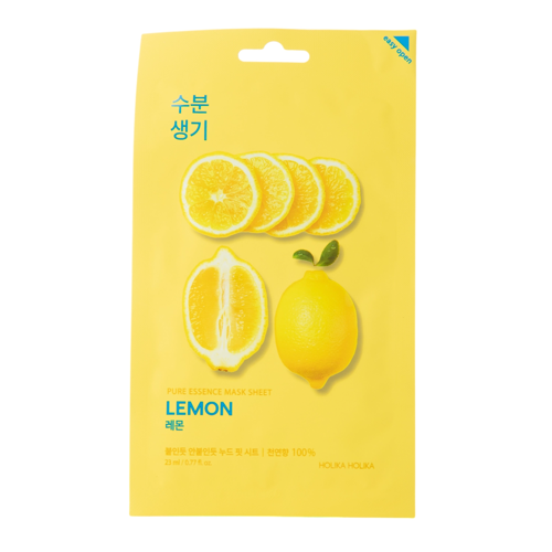Holika Holika - Pure Essence Mask Sheet - Lemon - Rozświetlająca Maska w Płachcie z Ekstraktem z Cytryny - 23ml