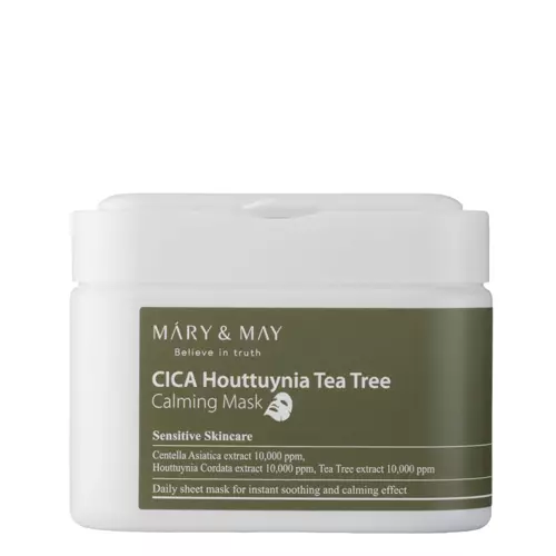 Mary&May - Cica Houttuynia Tea Tree Calming Mask - Zestaw Kojących Masek do Twarzy - 30szt.