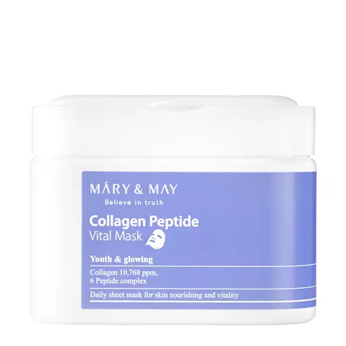 Mary&May - Collagen Peptide Vital Mask - Zestaw Ujędrniających Maseczek do Twarzy - 30szt