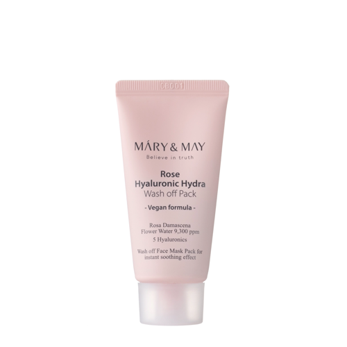 Mary&May - Rose Hyaluronic Hydra Wash off Pack - Kremowa Maska do Twarzy z Białą Glinką - 30g