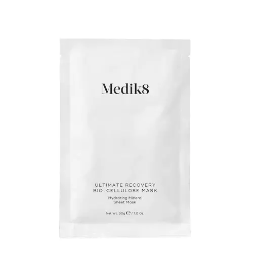 Medik8 - Ultimate Recovery Bio-Cellulose Mask - Hydrating Mineral Sheet Mask - Regenerująco - Kojące Maski do Twarzy z Kwasem Hialuronowym - 6 sztuk