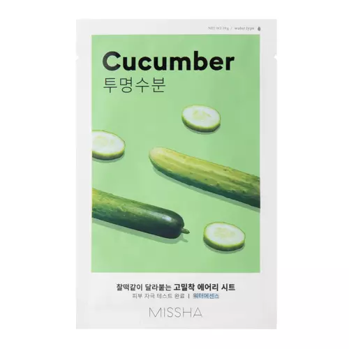 Missha - Airy Fit Sheet Mask - Cucumber - Nawilżająca Maseczka w Płachcie - 19g