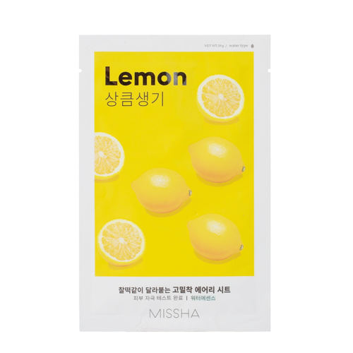 Missha - Airy Fit  Sheet Mask - Lemon - Cytrynowa Maska w Płachcie - 19g