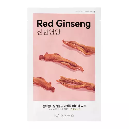 Missha - Airy Fit Sheet Mask - Red Ginseng - Odżywcza Maska w Płachcie - 19g