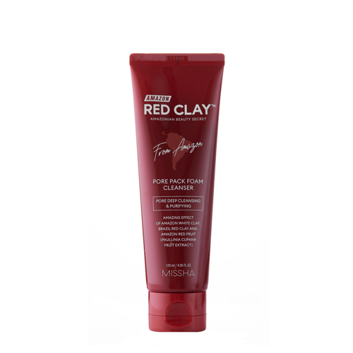 Missha - Amazon Red Clay™ Pore Pack Foam Cleanser - Oczyszczająca Pianka do Mycia Twarzy - 120ml