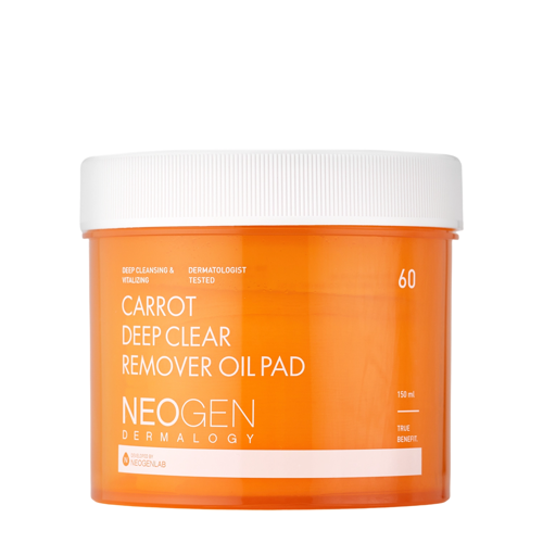 Neogen - Dermalogy Carrot Deep Clear Remover Oil Pad - Oczyszczające Płatki do Twarzy - 60szt/150ml