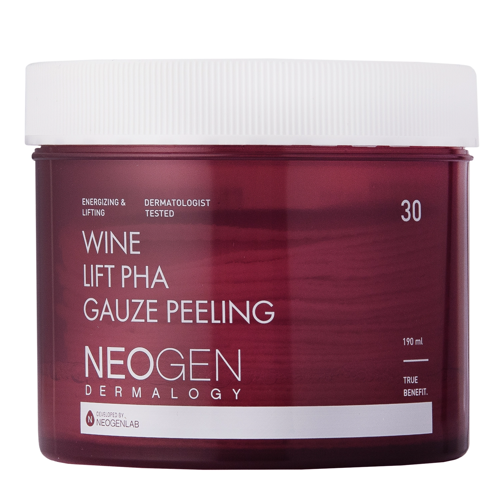 Neogen - Wine Lift PHA Gauze Peeling - Przeciwstarzeniowe Płatki z Kwasami i Winogronem - 30szt/190ml