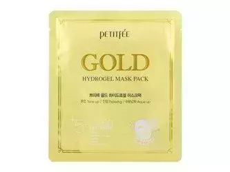 Petitfee - Gold Hydrogel Mask Pack - Hydrożelowa Maska ze Złotem i Ekstraktem z Żeń-Szenia - 32g