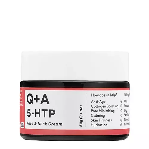Q+A - 5-HTP - Face&Neck Cream - Ujędrniający Krem do Twarzy i Szyi z Aminokwasem 5-HTP - 50ml