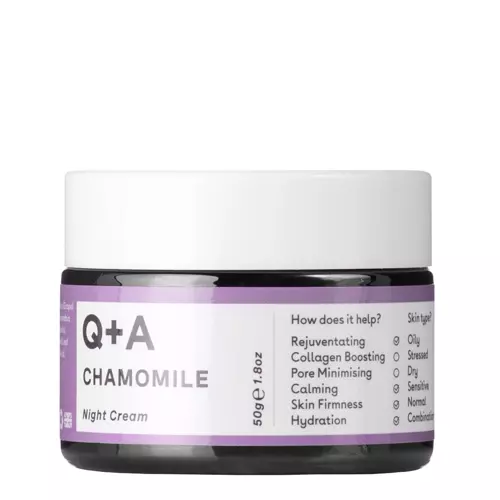 Q+A - Chamomile - Night Cream - Regenerująco-Łagodzący Krem do Twarzy z Rumiankiem na Noc – 50ml