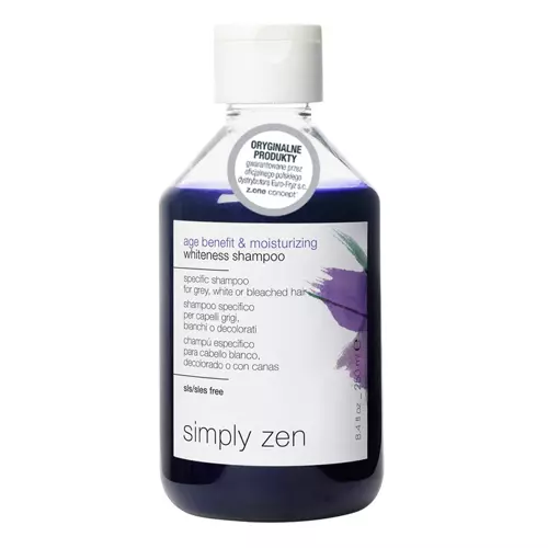 Simply Zen - Age Benefit & Moisturizing Shampoo - Wyspecjalizowany Szampon do Włosów Siwych, Białych i Rozjaśnianych - 250ml