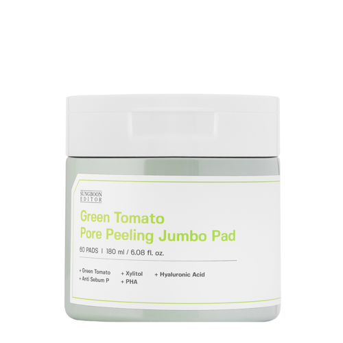 Sungboon Editor - Green Tomato Pore Peeling Jumbo Pad - Peelingujące Płatki do Twarzy - 60szt/180ml