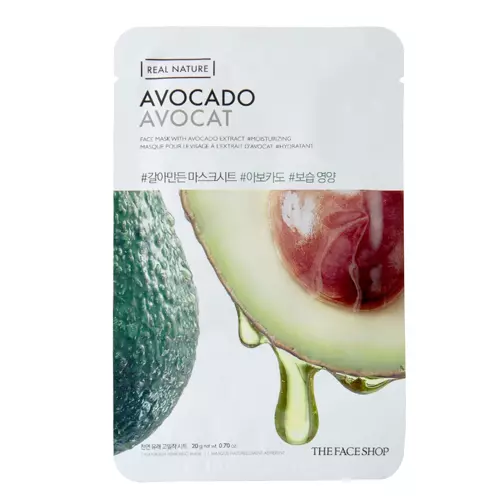 The Face Shop - Real Nature Face Mask Avocado - Nawilżająco-odżywcza Maska w Płachcie z Esencją z Awokado - 20g