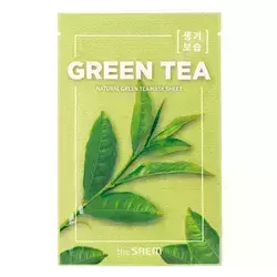 The SAEM - Natural Green Tea Mask Sheet - Maska w Płacie z Zieloną Herbatą - 21 ml
