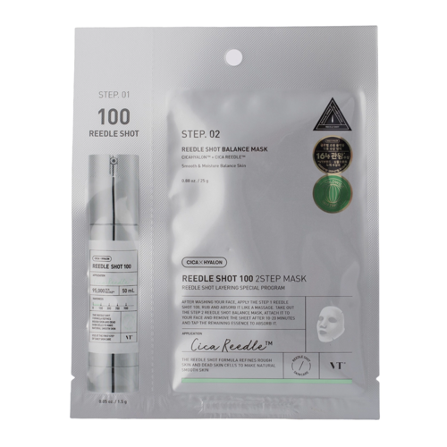 VT Cosmetics - Reedle Shot 100 2Step Mask - Ujędrniająca Maska do Twarzy w Płachcie - 1,5g+25g